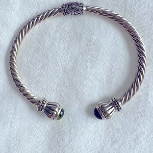 Brighton Open-hinged Bangle Bracelet with tourmaline colored accents